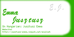 emma jusztusz business card